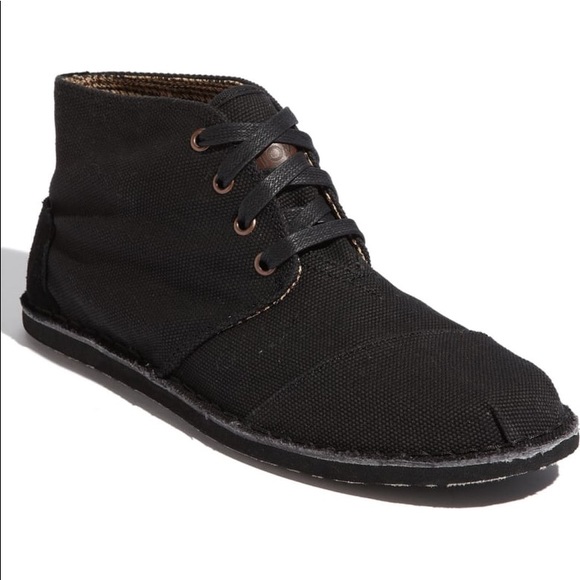 New Toms Mens Canvas Desert Black Boots 